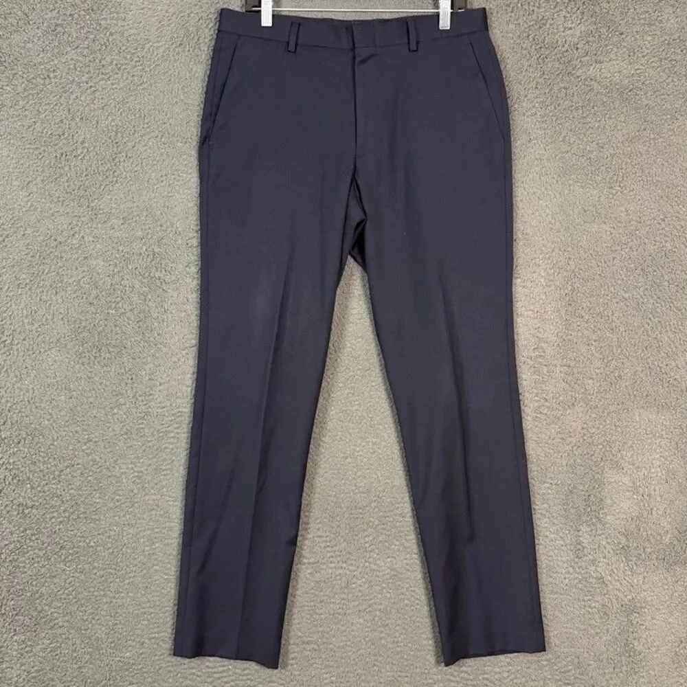 J Crew Dress Pants Mens 32x32 Blue Classic Fit Ludlow Four Season Wool Stretch
